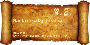 Martiniczky Ervina névjegykártya